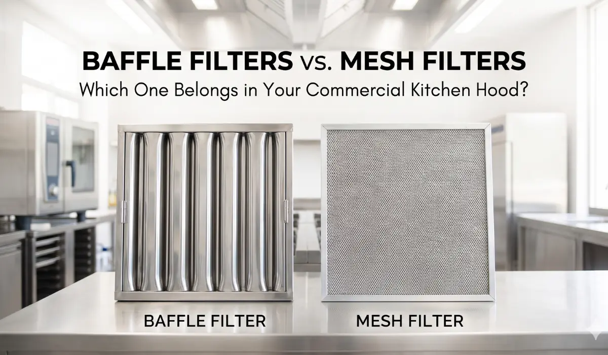 Baffle Filters vs. Mesh Filters: Which One Belongs in Your Commercial Kitchen Hood?